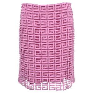 Givenchy 4G Logo Guipure Lace Miniskirt in Pink Wool